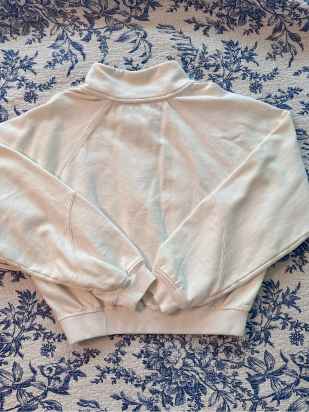 NWT Free People Movement For The Win Logo Half Zip White Burgundy Sweatshirt Med - Picture 7 of 9